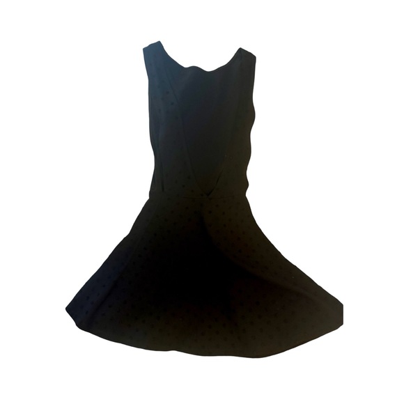 American Apparel Ice Skate Dress- Black with velvet polka dots. Size S . - Picture 3 of 5